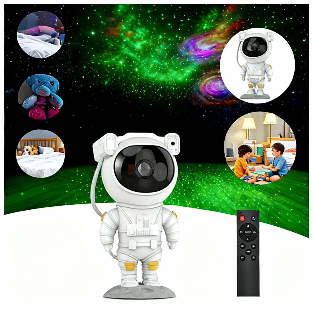 Projektor Astronauta - widok produktu z pilotem